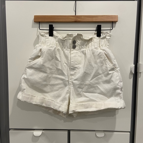 Oak and Fort - Paperbag Denim Shorts - White - Size XS - Picture 1 of 4